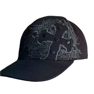 MMA Elite Snap Back Hat Black Cross Embroidered